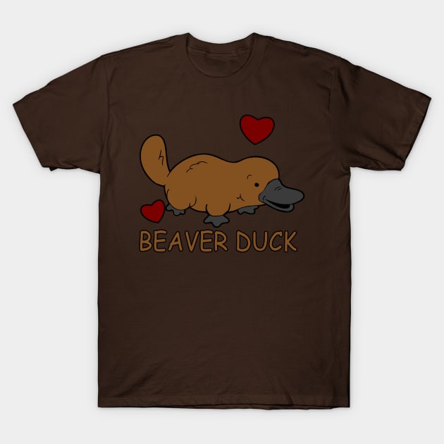 Beaver Duck (Platypus Humour) T-Shirt by AlondraHanley